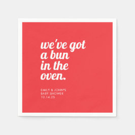 オーブンの赤い赤モダンちゃんミニマルシャワーのパン スタンダードカクテルナプキン