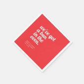 オーブンの赤い赤モダンちゃんミニマルシャワーのパン スタンダードカクテルナプキン (角)