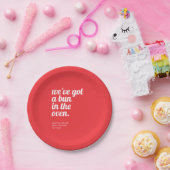 オーブンの赤い赤モダンちゃんミニマルシャワーのパン ペーパープレート (パーティー)