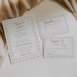 オーブンの赤ちゃんシャワーで手描きキューピッド天使パン 招待状