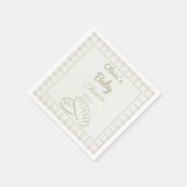 オーブンの赤ちゃんシャワーに手書きの緑のパン スタンダードカクテルナプキン (角)