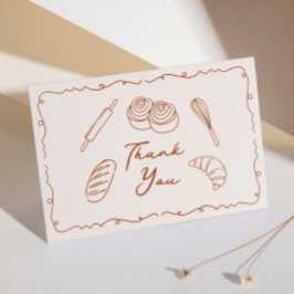 オーブンの赤ちゃんシャワーのパンを折り畳んだ サンキューカード