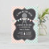 オーブンの赤ちゃんシャワーの聖人桃の男女の別れ 招待状 (スタンド正面)