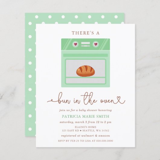 オーブンの赤ちゃんシャワー男女兼用で予算パン (正面/裏面)