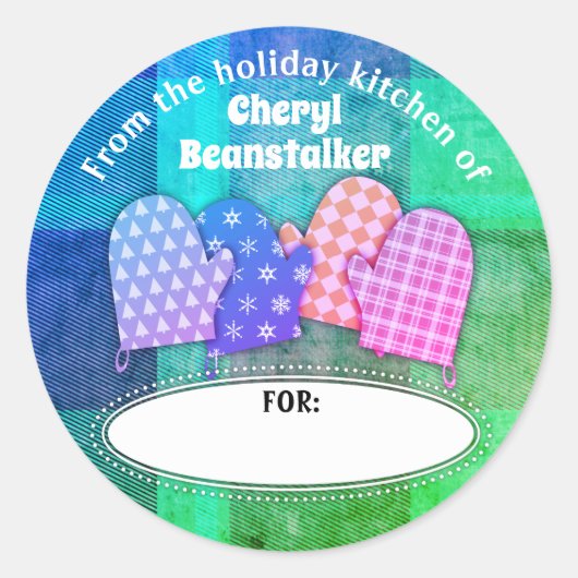 オーブンはシールのキッチンからクリスマスをミッツ ラウンドシール (正面)