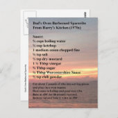 オーブンバーベキュースペアリブレシピはがき ポストカード (正面/裏面)