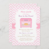 オーブンピンクベビーシャワー招待状 招待状 (正面/裏面)