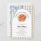 オーブンベビーシャワーの水彩パン 招待状 (正面)
