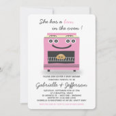 オーブンベビーシャワー招待状のピンクパン 招待状 (正面)