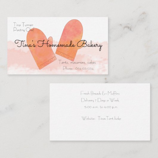 オーブンミッツベーカリー 名刺 (正面/裏面)