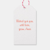 オーブンミッツ付きジンジャーブレッドベーカリーガール ギフトタグ (裏面)