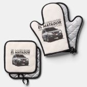 オーブンミッツ&ポットホルダー 鍋つかみ&鍋敷きセット (正面/裏面)