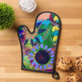 オーブンミットとポットの抽象芸術の花 鍋つかみ (トップダウン)