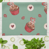 オーブンミットとポットホルダーの甘いパターン キッチンタオル (折り畳み)