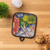 オーブンミットとポットホルダー – ドラゴンフライ&睡蓮 鍋敷き (トップダウン)