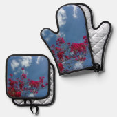 オーブンミットとポットホルダー 鍋つかみ&鍋敷きセット (正面/裏面)