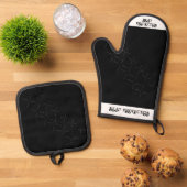 オーブンミットとポットホルダー 鍋つかみ&鍋敷きセット (トップダウン)