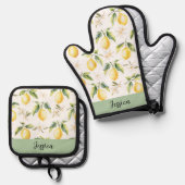 オーブンミットとポットホルダー 鍋つかみ&鍋敷きセット (正面/裏面)