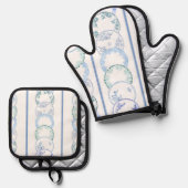 オーブンミットとポットホルダー 鍋つかみ&鍋敷きセット (正面/裏面)