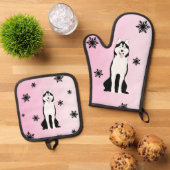 オーブンミットとポットホルダー 鍋つかみ&鍋敷きセット (トップダウン)