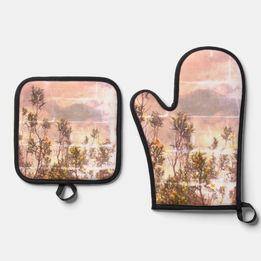 オーブンミットとポットホルダー 鍋つかみ&鍋敷きセット (正面)