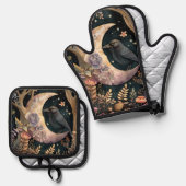 オーブンミットとポットホルダー 鍋つかみ&鍋敷きセット (正面/裏面)