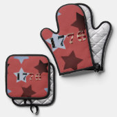 オーブンミットとポットホルダー 鍋つかみ&鍋敷きセット (正面/裏面)