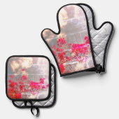オーブンミットとポットホルダー 鍋つかみ&鍋敷きセット (正面/裏面)