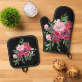 オーブンミットとポットホルダー 鍋つかみ&鍋敷きセット (トップダウン)