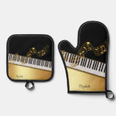 オーブンミットとポットホルダー 鍋つかみ&鍋敷きセット (正面)