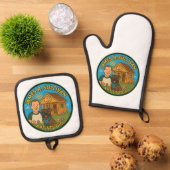 オーブンミットとポットホルダー 鍋つかみ&鍋敷きセット (トップダウン)