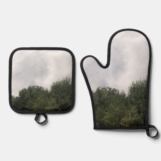 オーブンミットとポットホルダー 鍋つかみ&鍋敷きセット (正面)