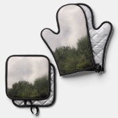 オーブンミットとポットホルダー 鍋つかみ&鍋敷きセット (正面/裏面)