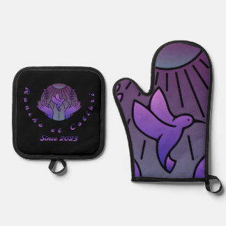 オーブンミットとポットホルダー 鍋つかみ&鍋敷きセット