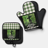 オーブンミットとポットホルダー 鍋つかみ&鍋敷きセット (正面/裏面)