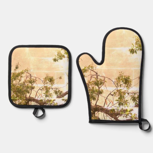 オーブンミットとポットホルダー 鍋つかみ&鍋敷きセット (正面)