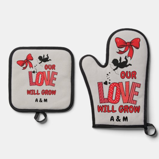 オーブンミットとポットホルダーO 鍋つかみ&鍋敷きセット (正面)