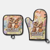 オーブンミット&ポットホルダーセット:私のパパ私の古い私 鍋つかみ&鍋敷きセット (正面)