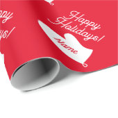 オーブンミッ赤と白トクリスマスラッピング紙 ラッピングペーパー (ロールコーナー)