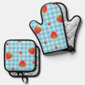 オーブンミトンとポットホルダー 鍋つかみ&鍋敷きセット (正面/裏面)