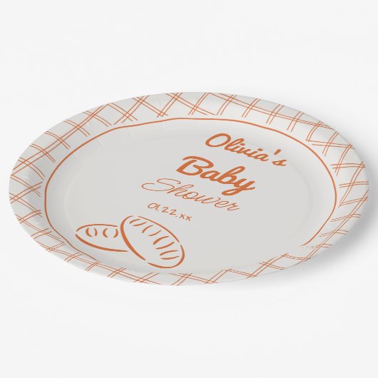 オーブン中立の赤ちゃんシャワーで手引きパン ペーパープレート (アングル)