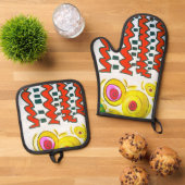 オーブン及びミットホルダー 鍋つかみ&鍋敷きセット (トップダウン)