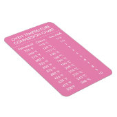 オーブン温度変換図ピンク マグネット (右側)