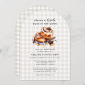 オーブン・ニュートラルの赤ちゃんシャワーにパン 招待状 (正面/裏面)