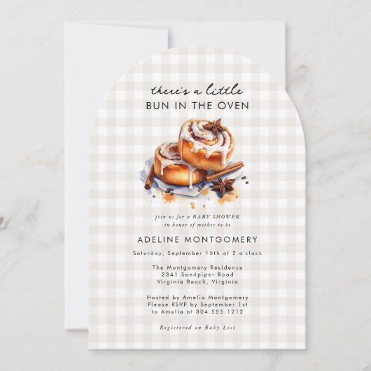 オーブン・ニュートラルの赤ちゃんシャワーにパン 招待状 (正面)