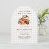 オーブン・ニュートラルの赤ちゃんシャワーにパン 招待状 (スタンド正面)
