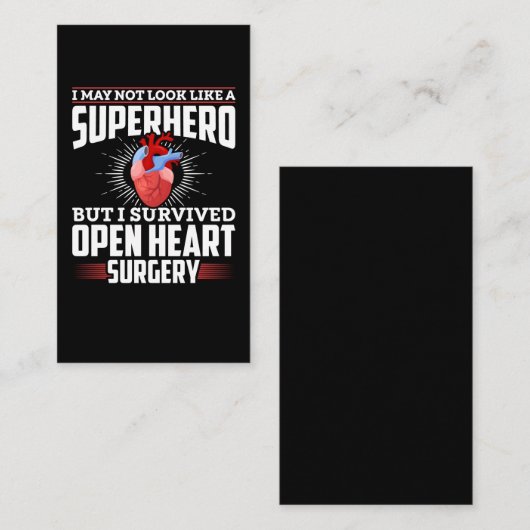 オープおもしろいンハート手術の回復 名刺 (正面/裏面)
