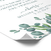 オープエレガントンバーユーカリパーソナライズされたス結婚ズ ポスター (角)