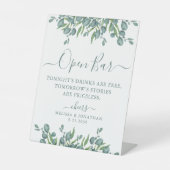 オープエレガントンバーユーカリパーソナライズされたス結婚ズ 台座サイン (正面)