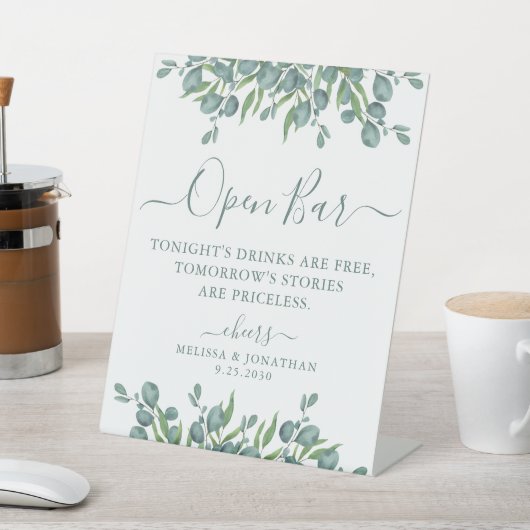 オープエレガントンバーユーカリパーソナライズされたス結婚ズ 台座サイン (インサイチュ)